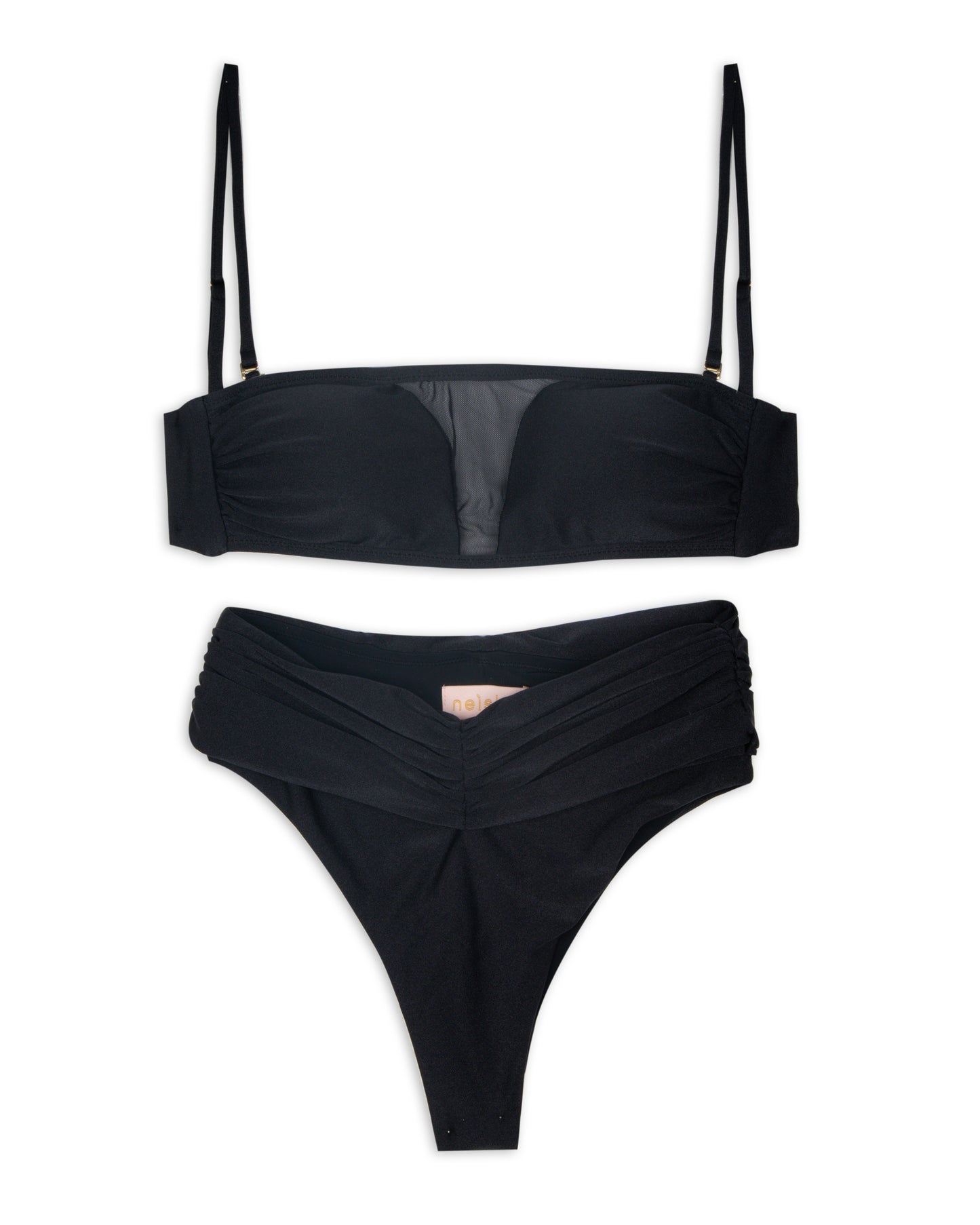 Costume bikini lycra nero nude ACUARIO