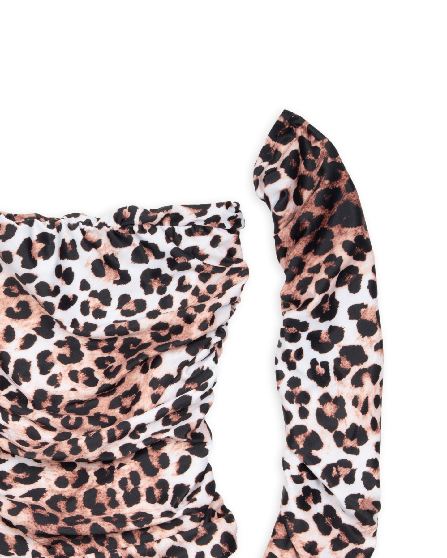 Body con manicotti leopardato chiaro