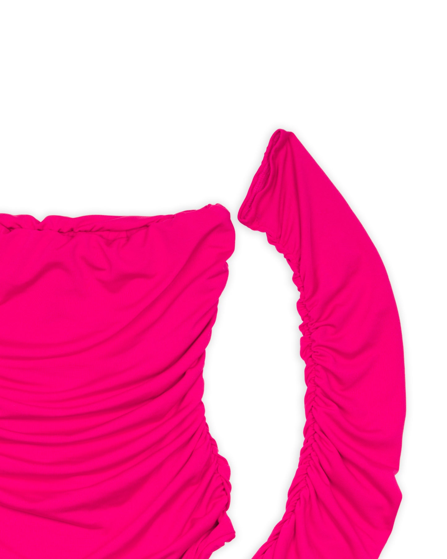 Body con manicotti fucsia