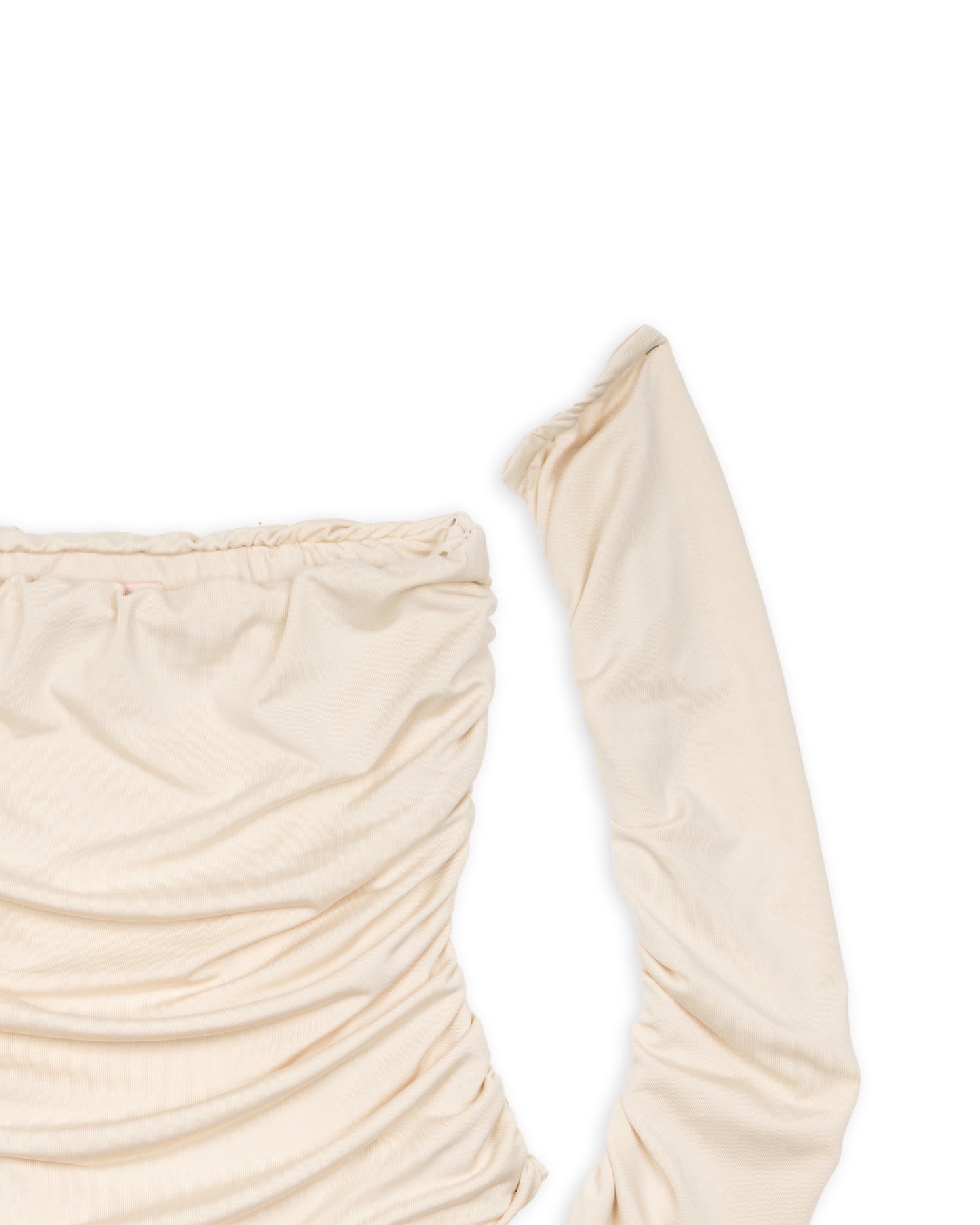 Body con manicotti beige