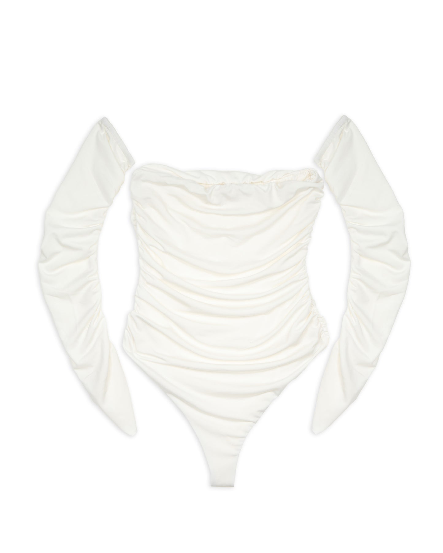 Body con manicotti bianco