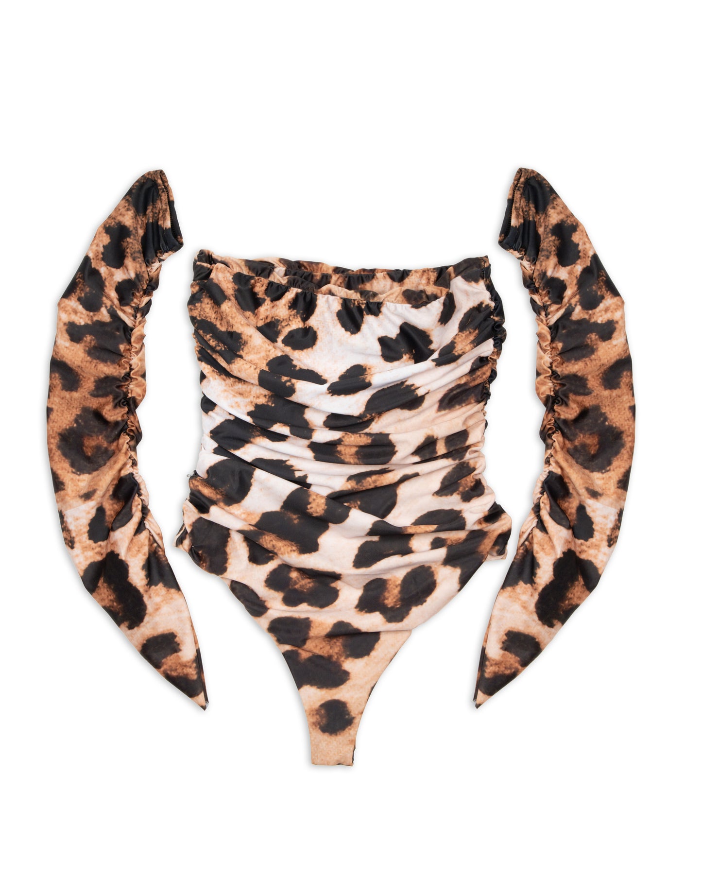 Body con manicotti maculato