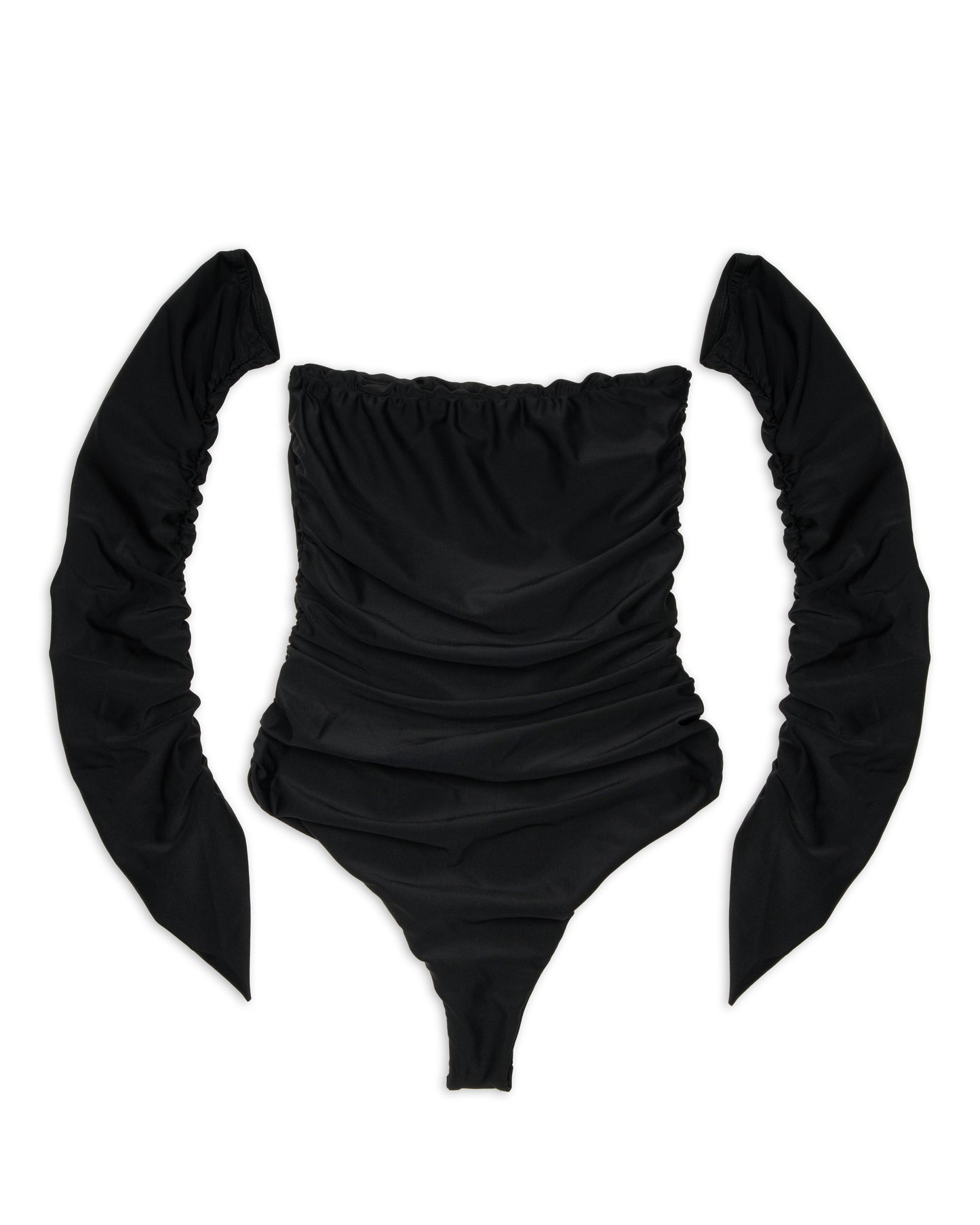 Body con manicotti nero