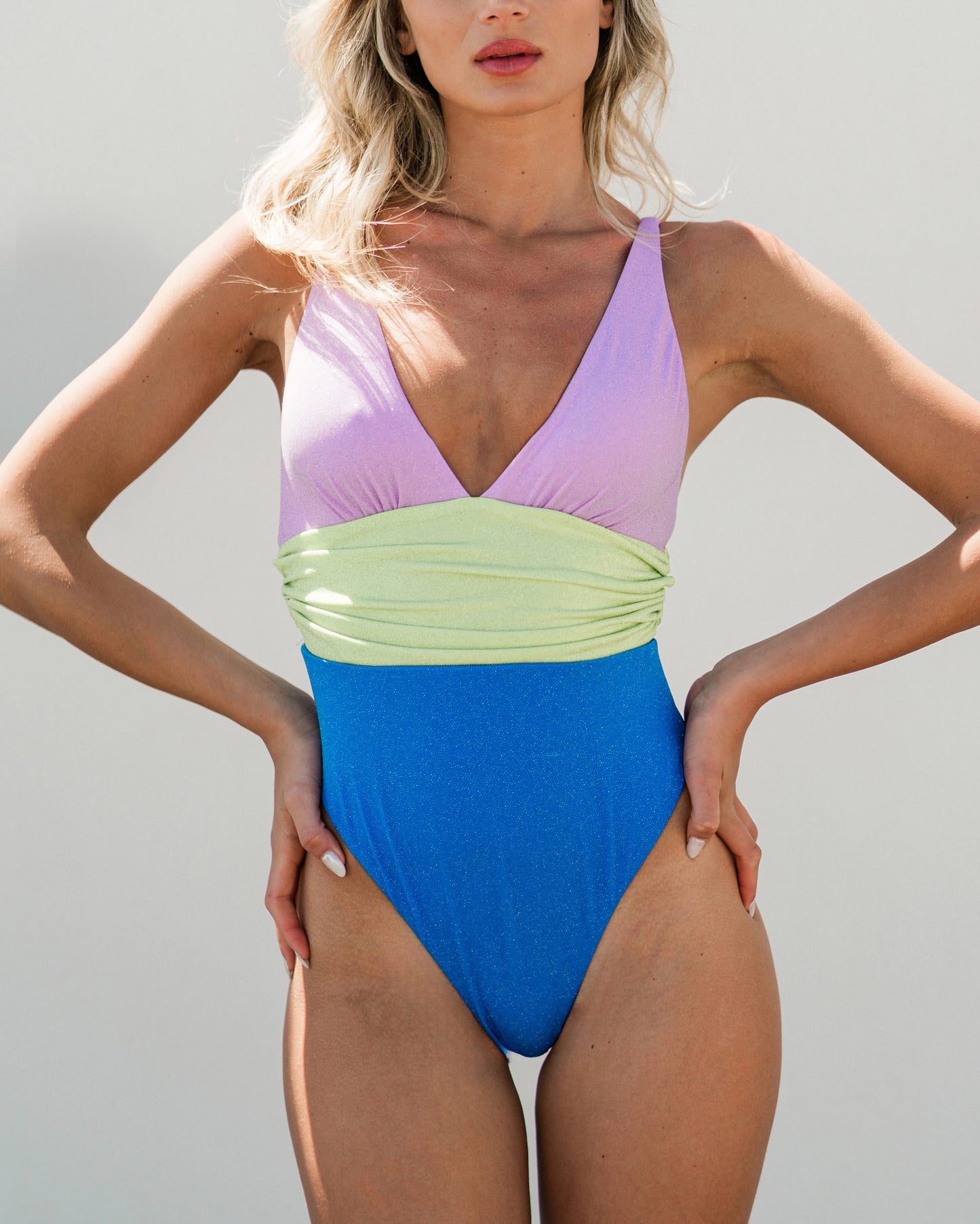 Costume intero tricolore glitter LIBRA