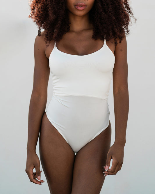 Body con bretelline bianco