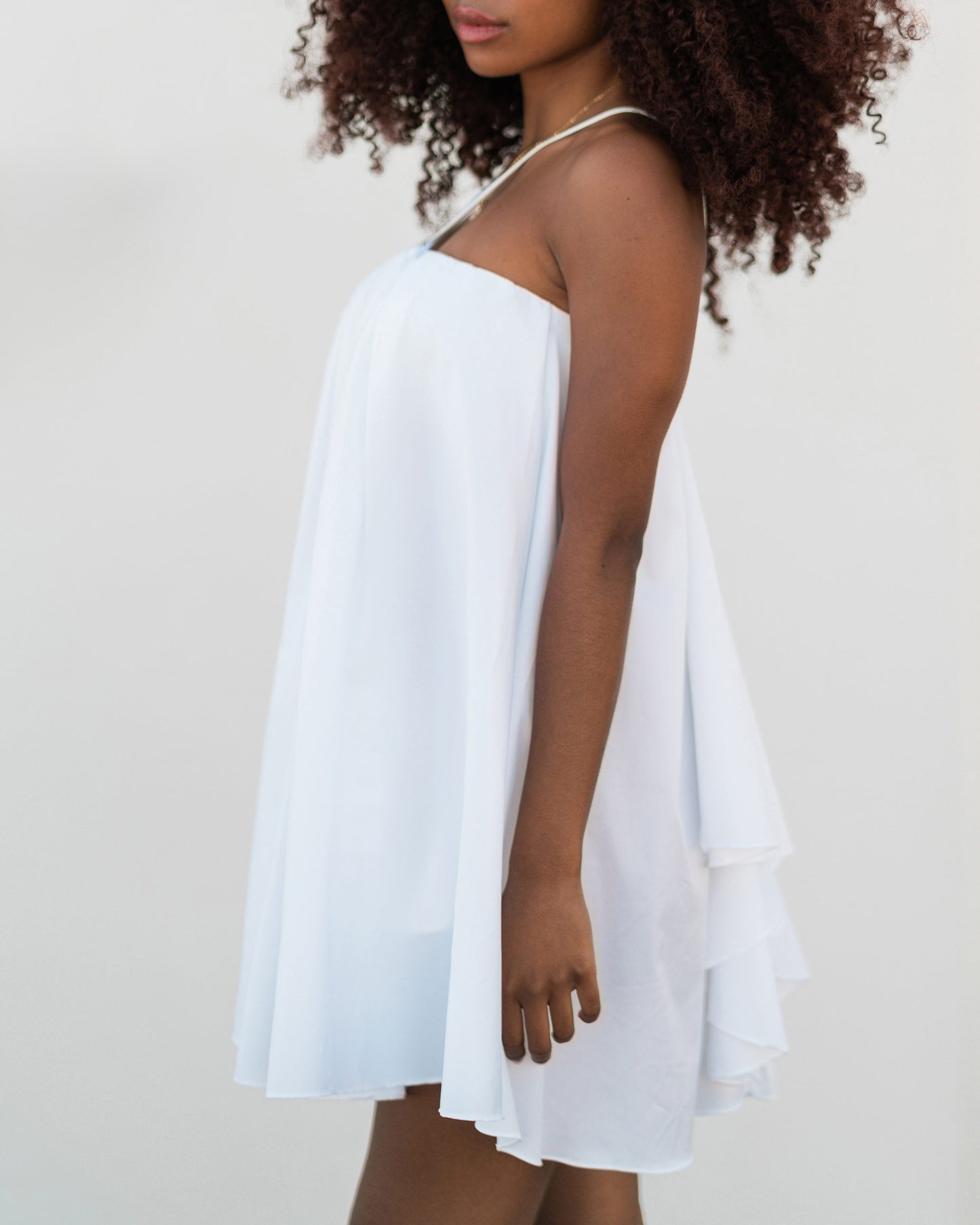 Abito mini in cotone bianco